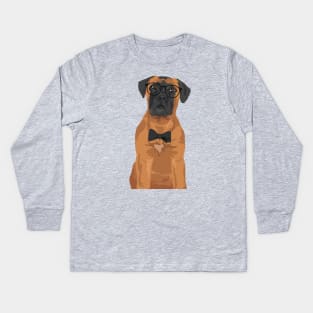 Hipster Bull Mastiff T-Shirt for Dog Lovers Kids Long Sleeve T-Shirt